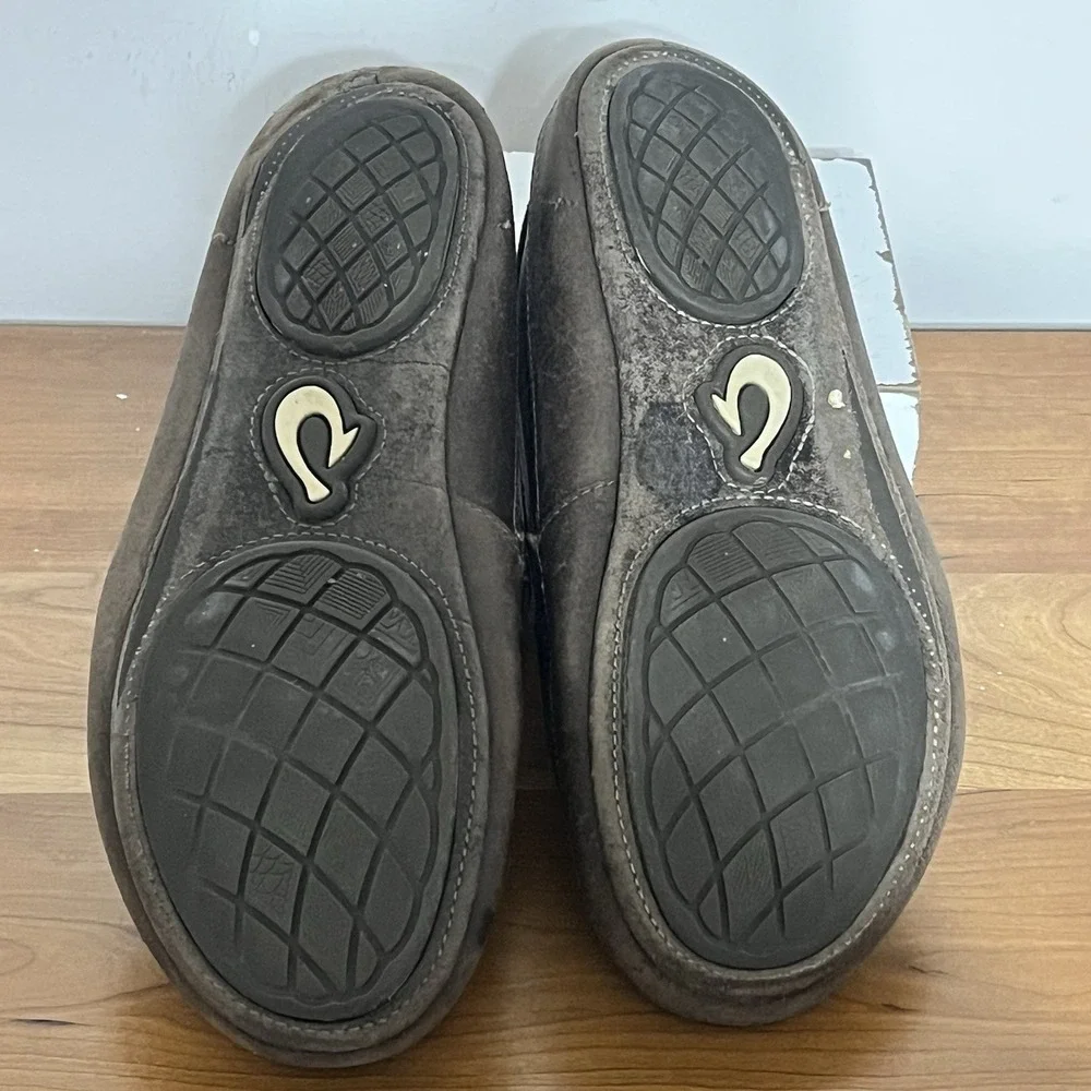 Olukai Kulana Men's Leather Loafers Driving Shoes in Brown Size 8.5 Casual Comfy